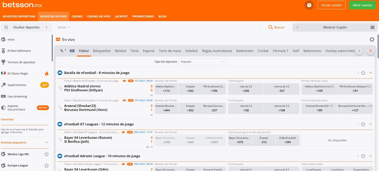 Apuestas en Vivo Betsson