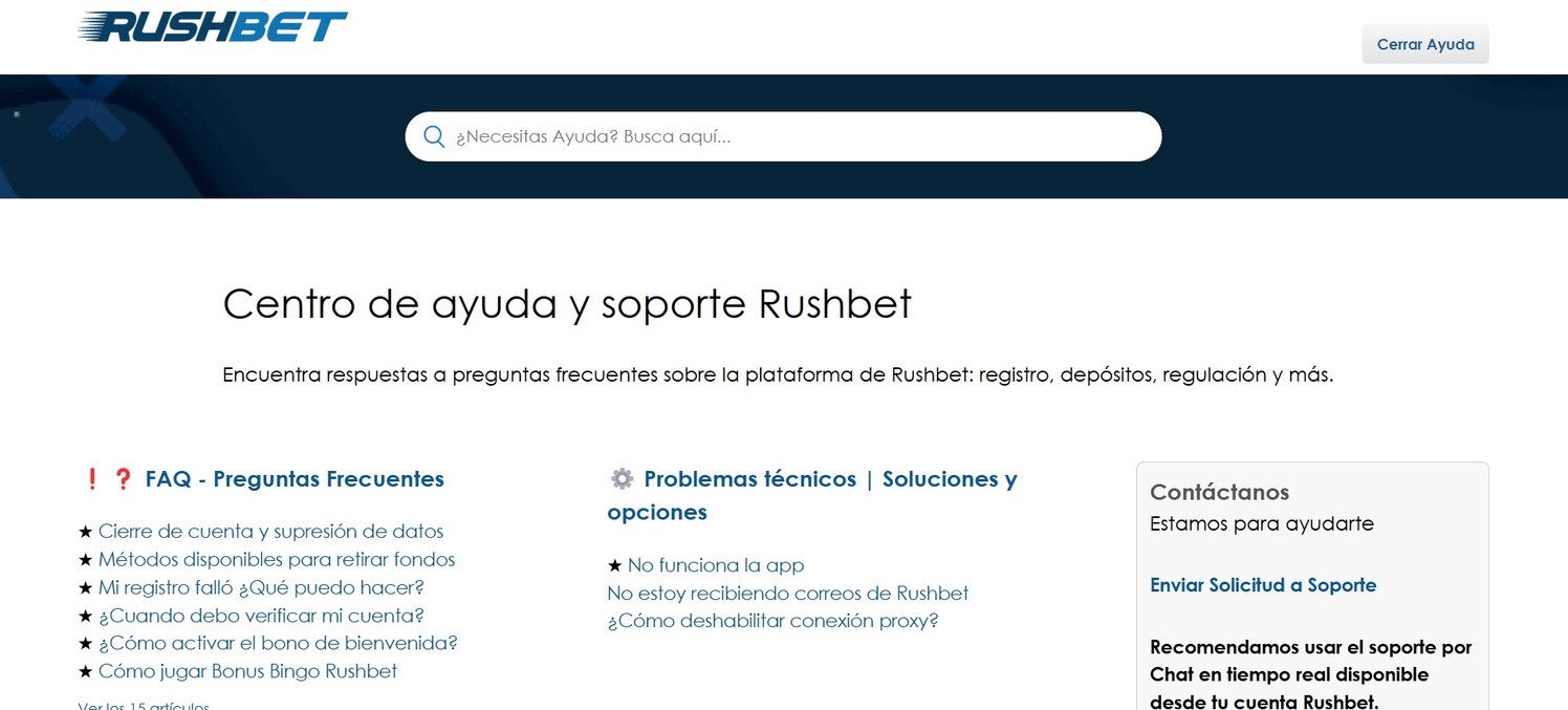 Centro de Ayuda Rushbet
