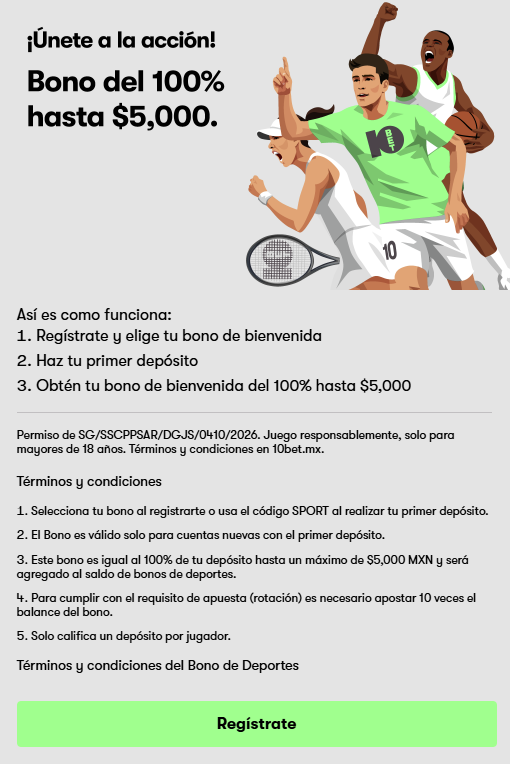 bono de deportes en 10Bet