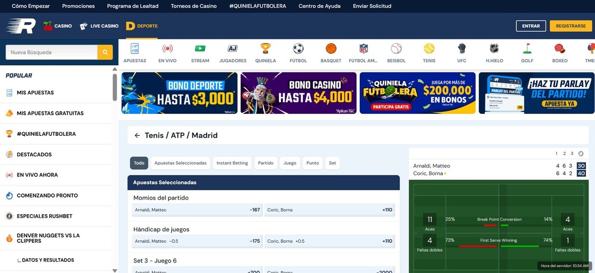 Apuestas en Vivo Rushbet