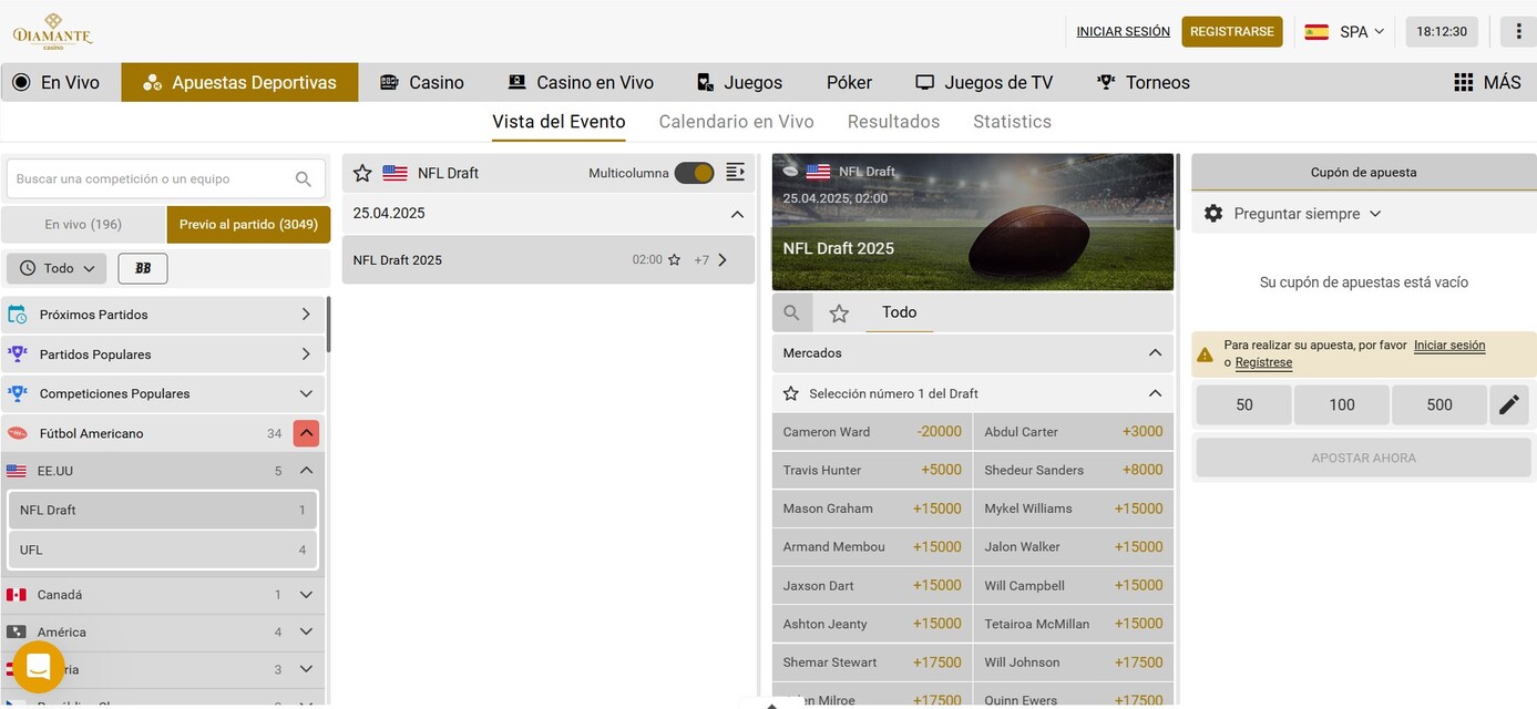Homepage Diamante