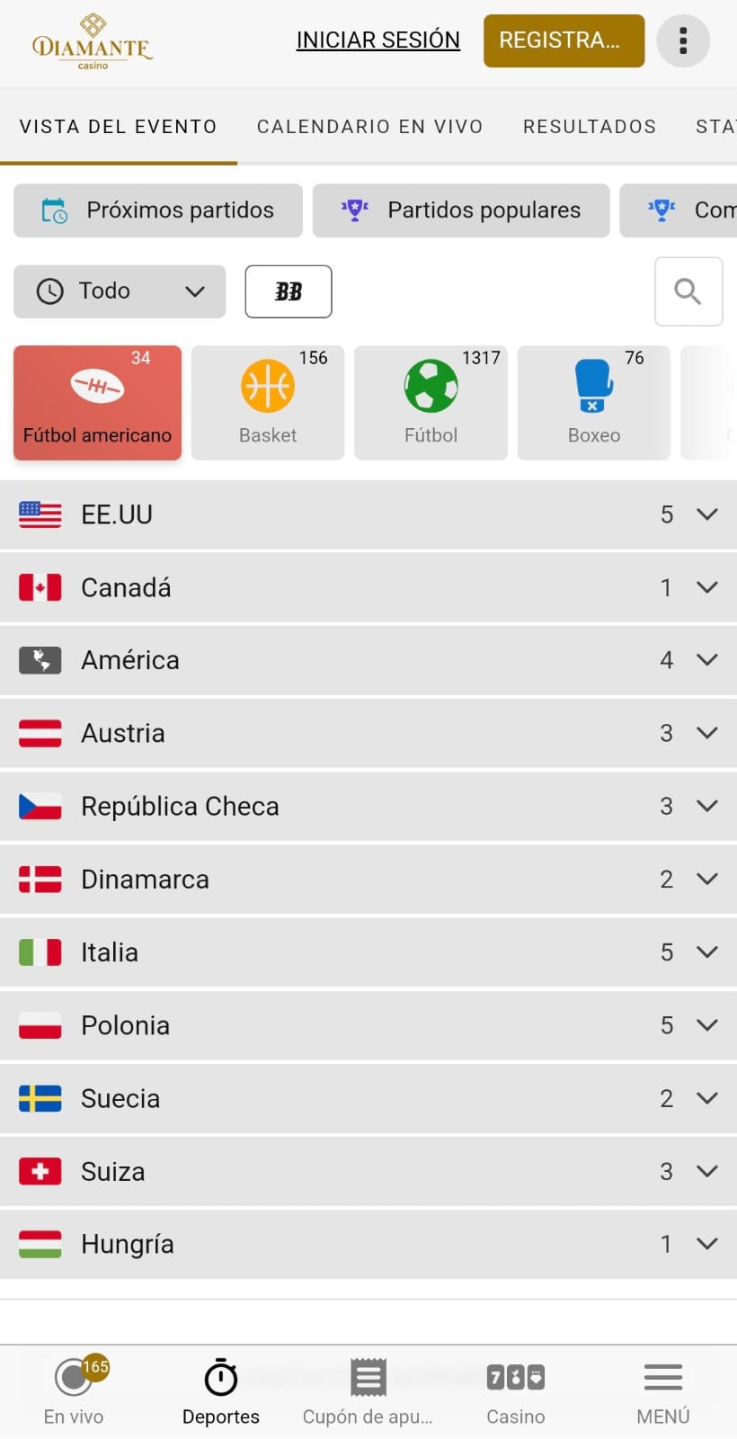 Homepage Diamante movil
