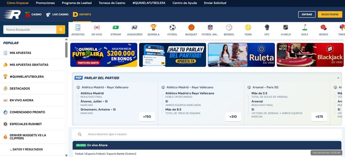 Homepage Rushbet