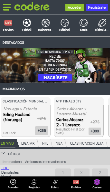 Home de Codere apuestas