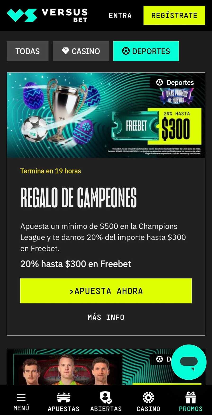promociones versusbet movil