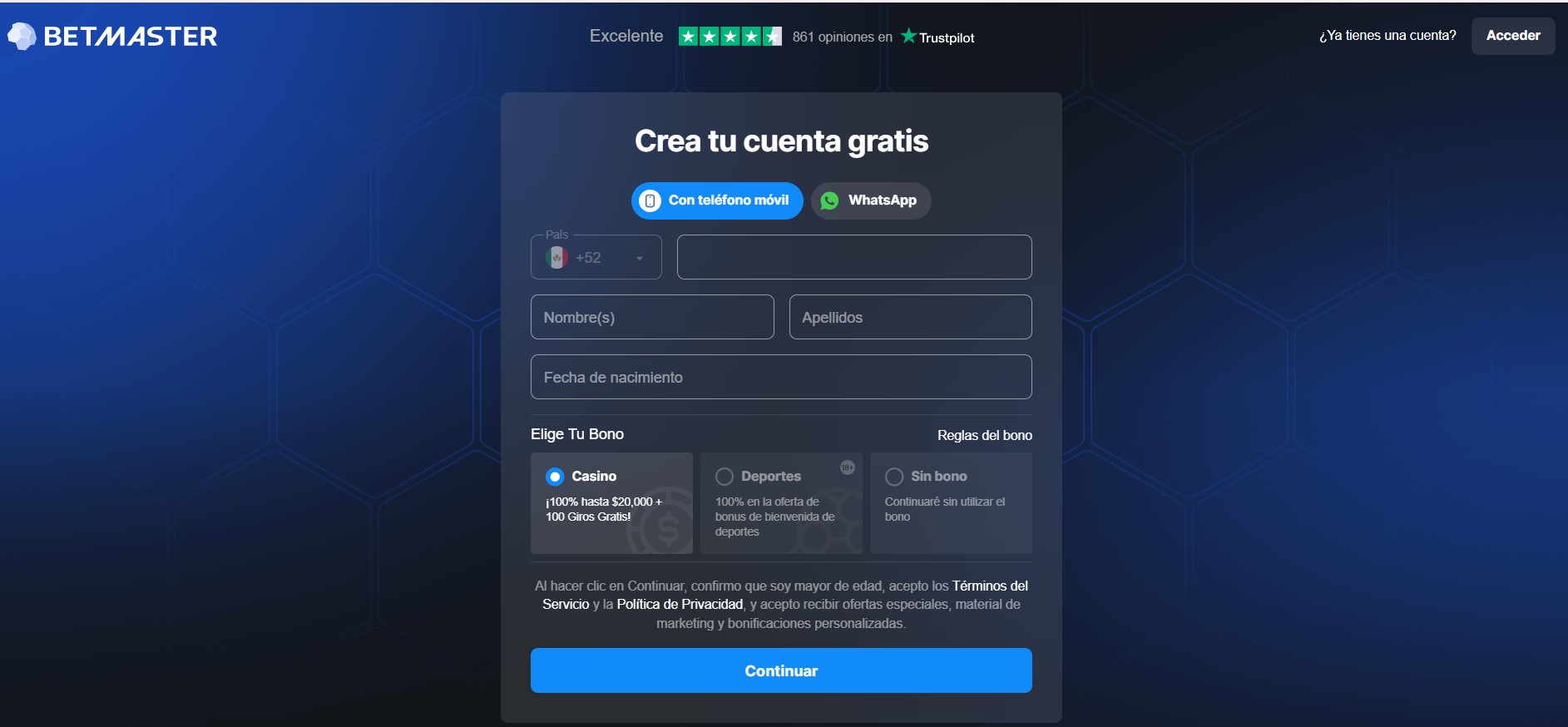 Registro Betmaster
