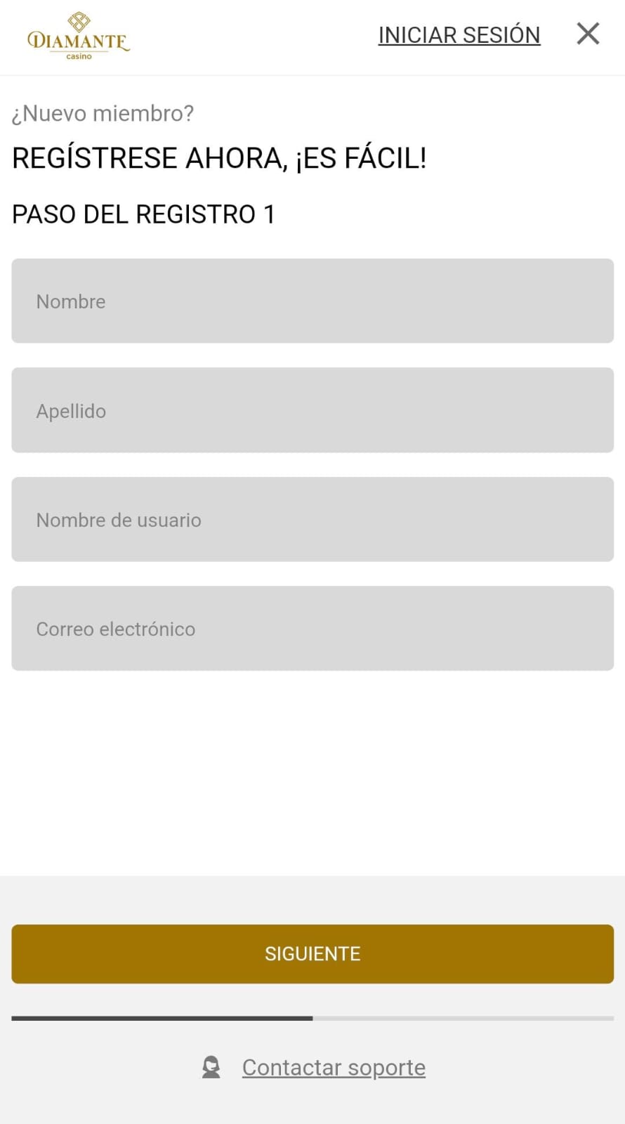 Registro Diamante movil