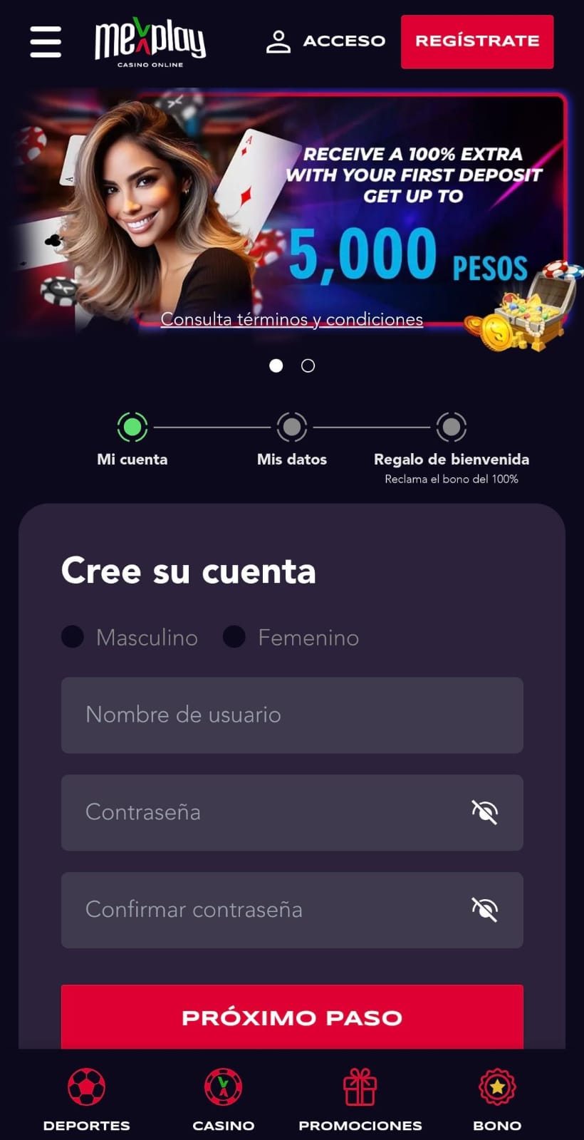 Registro Movil Mexplay