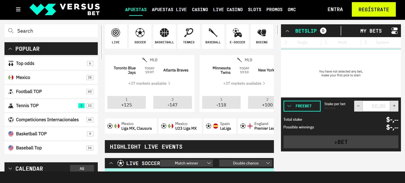 versusbet homepage 