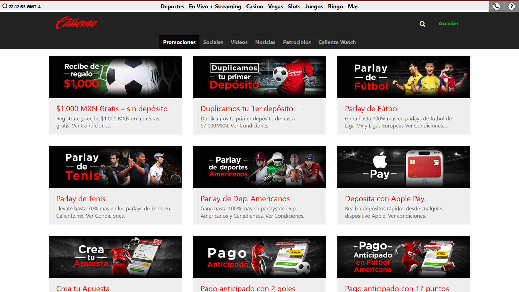 Caliente promociones