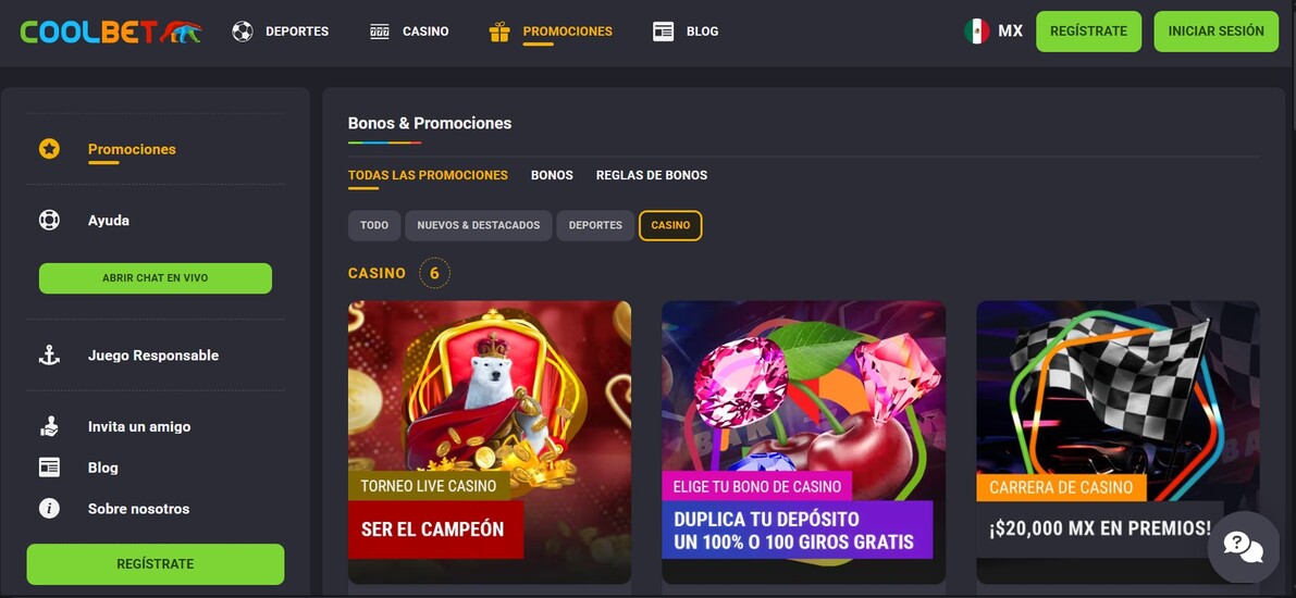 Coolbet Promociones Casino 
