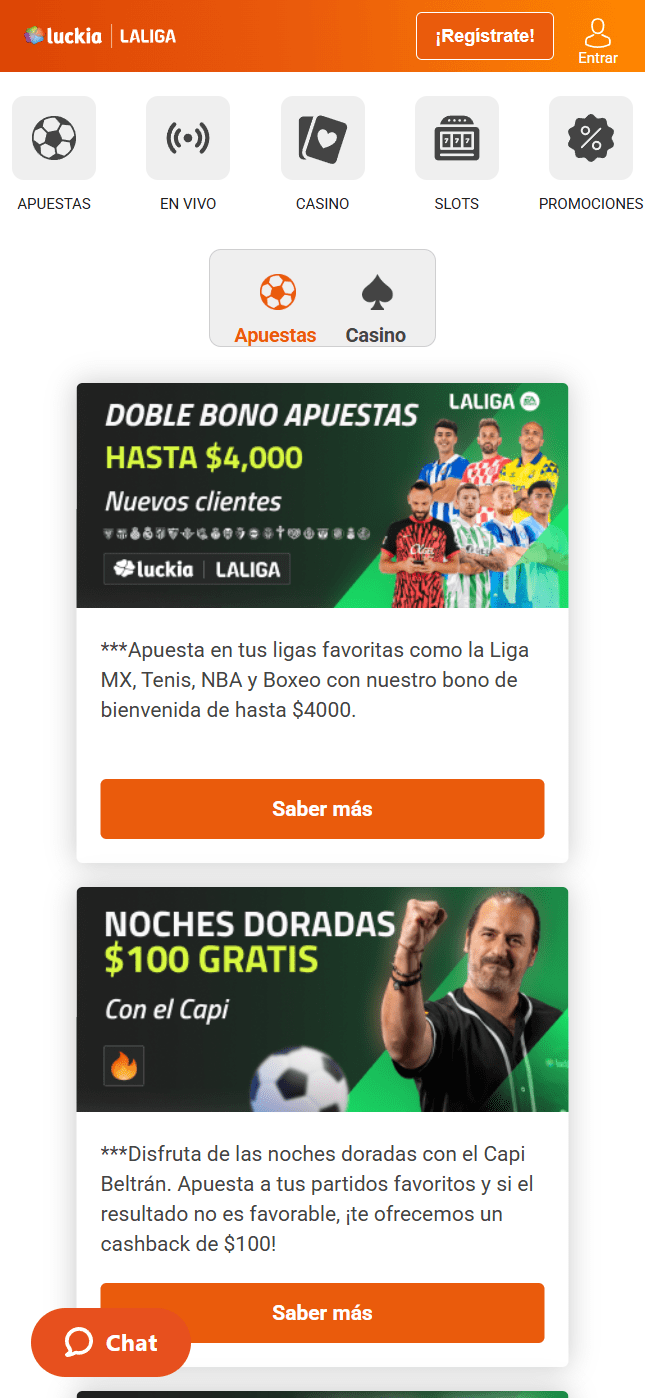 Promociones de Luckia móvil