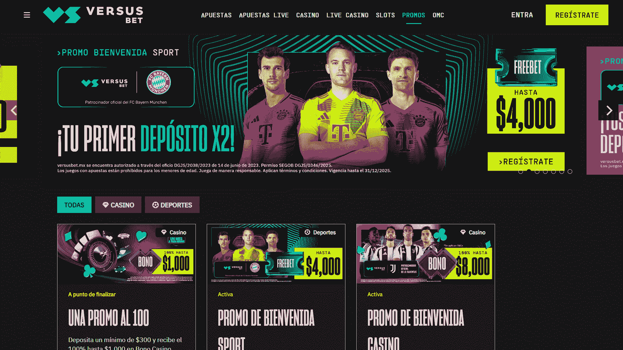 Promociones de Versusbet