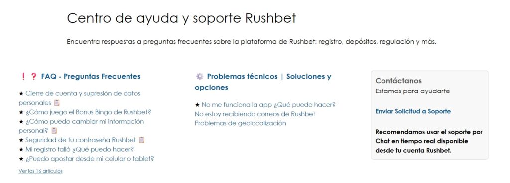 Centro de ayuda Rushbet Mexico