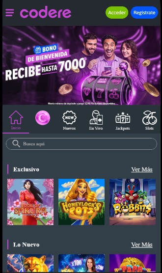 Codere Casino MX Página principal