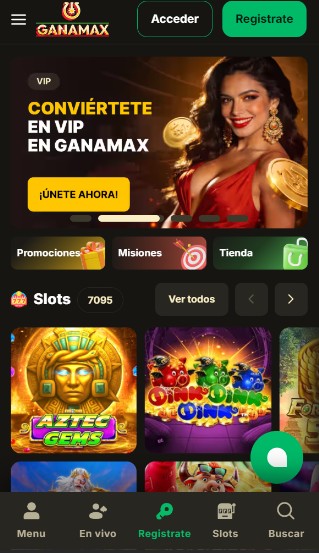 Ganamax Página principal Casino México