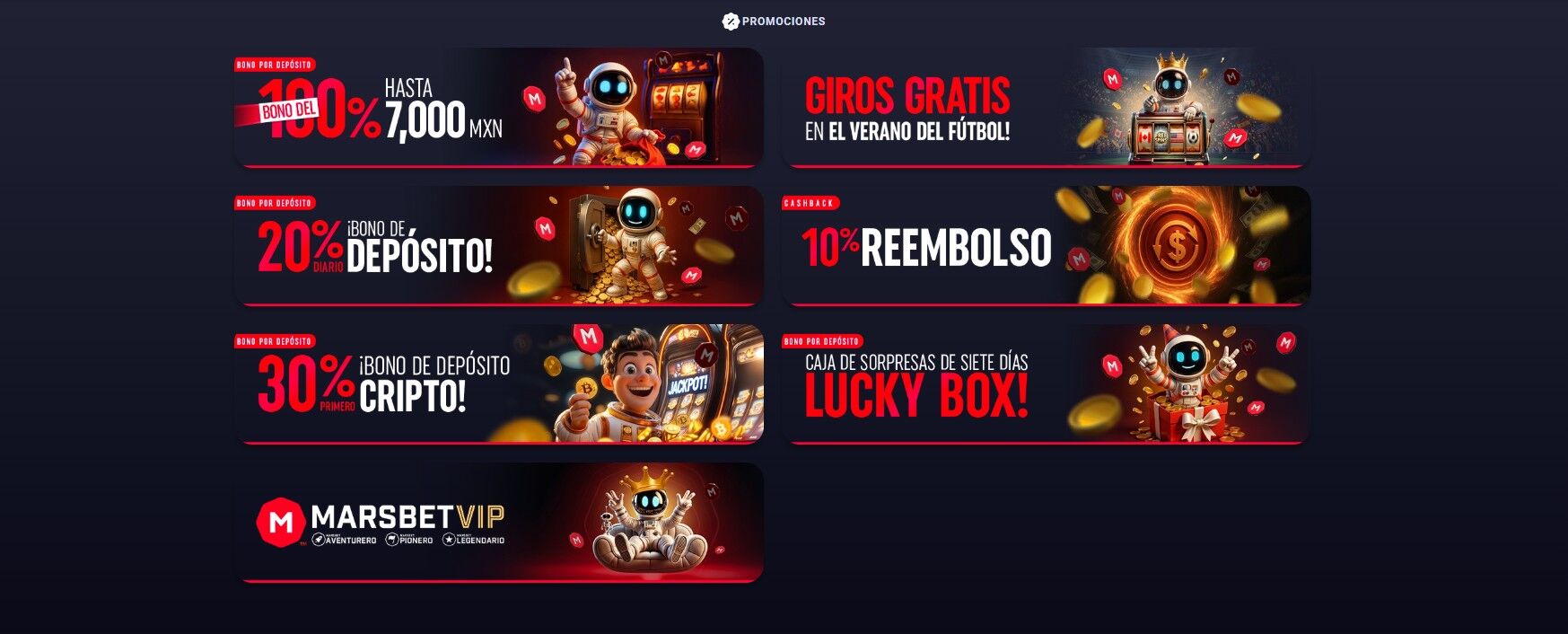 Marsbet Promociones Casino México pc