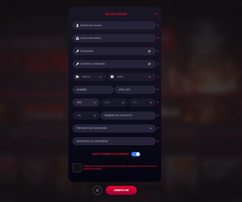 Marsbet Registro Casino México