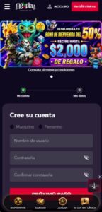 Mexplay proceso de registro MX