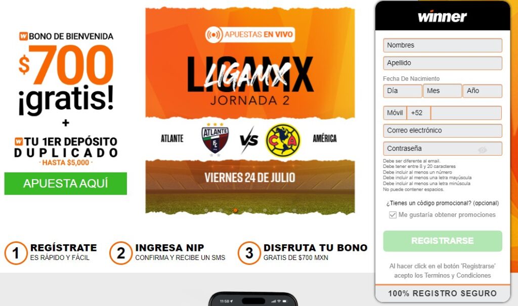 Registro Winner Mx