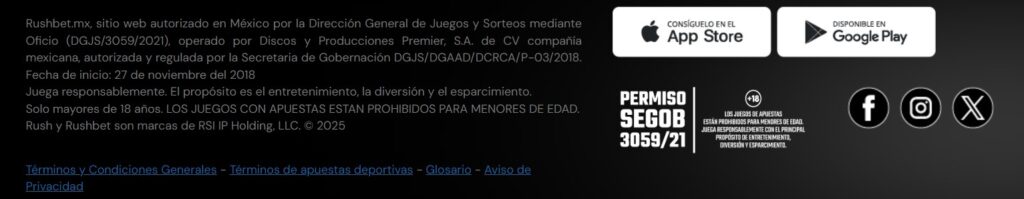 Rushbet MX Sitio seguro licencias