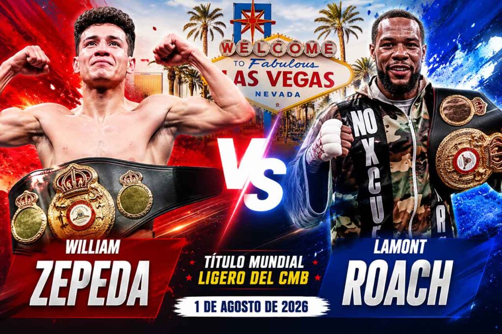 William Zepeda vs Lamont Roach previo a la pelea por el título ligero del CMB en Las Vegas
