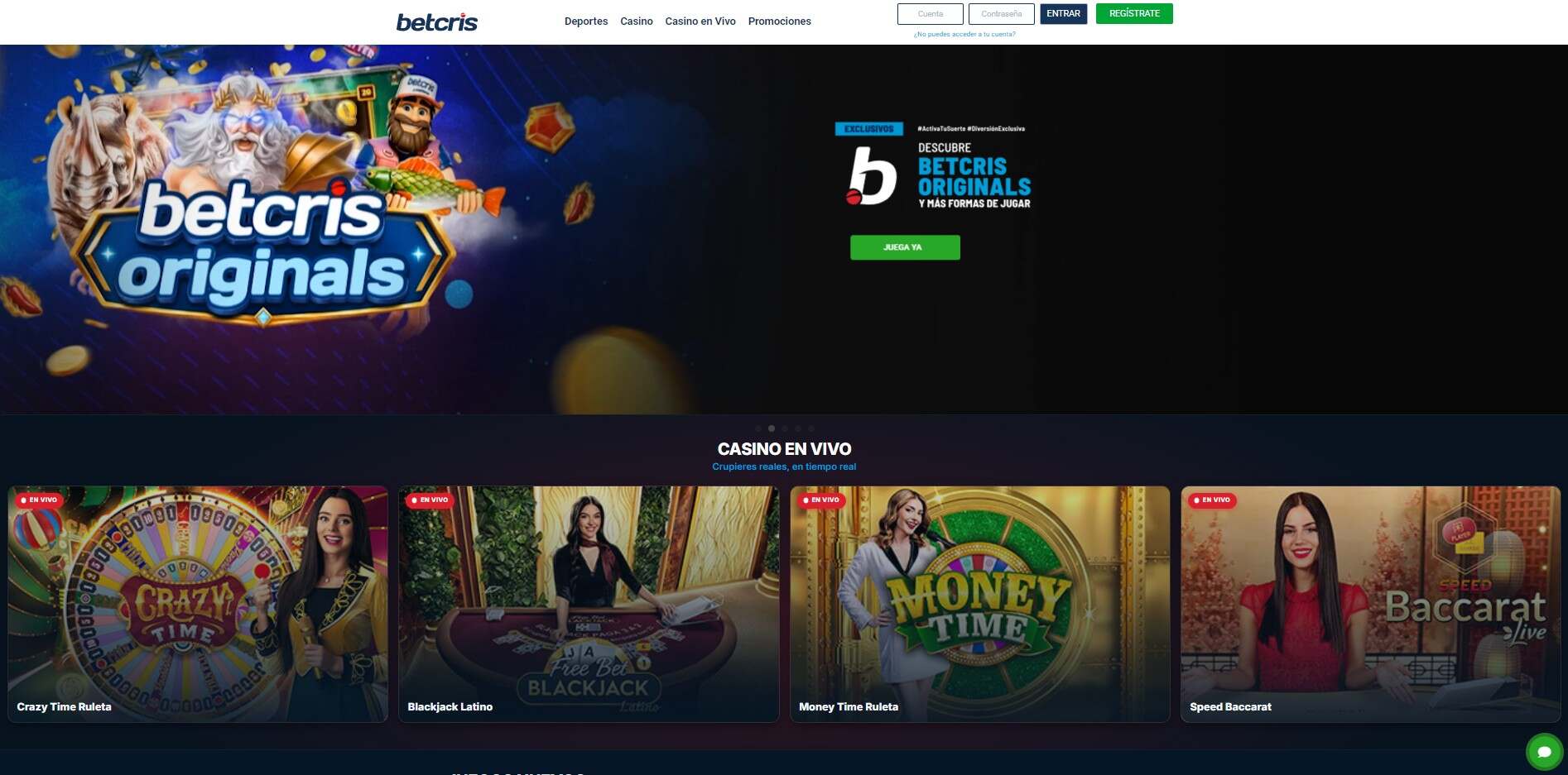 Betcris México Página principal pc casino