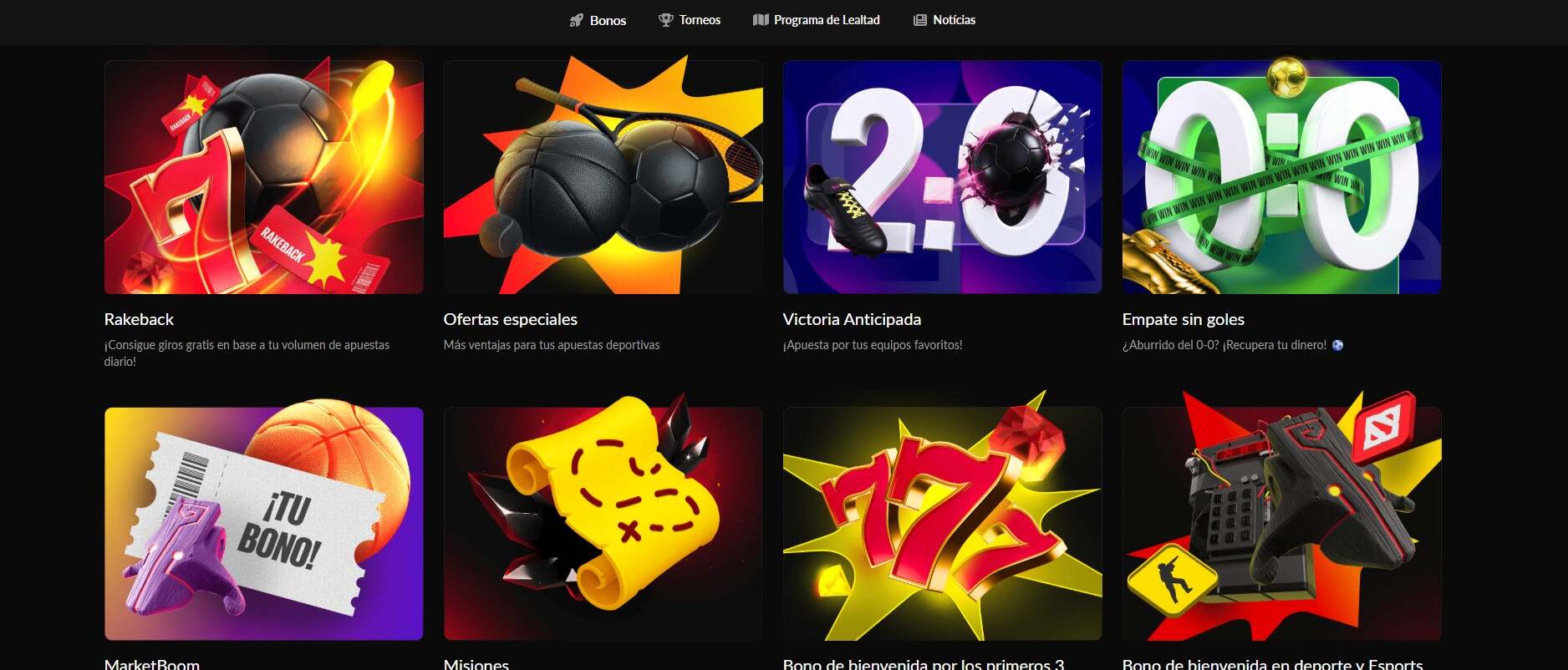 Bonos y promociones Betboom MX Casino pc
