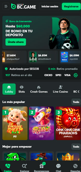 Casino BC.GAME en celular