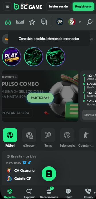 Apuestas deportivas en BC.GAME celular