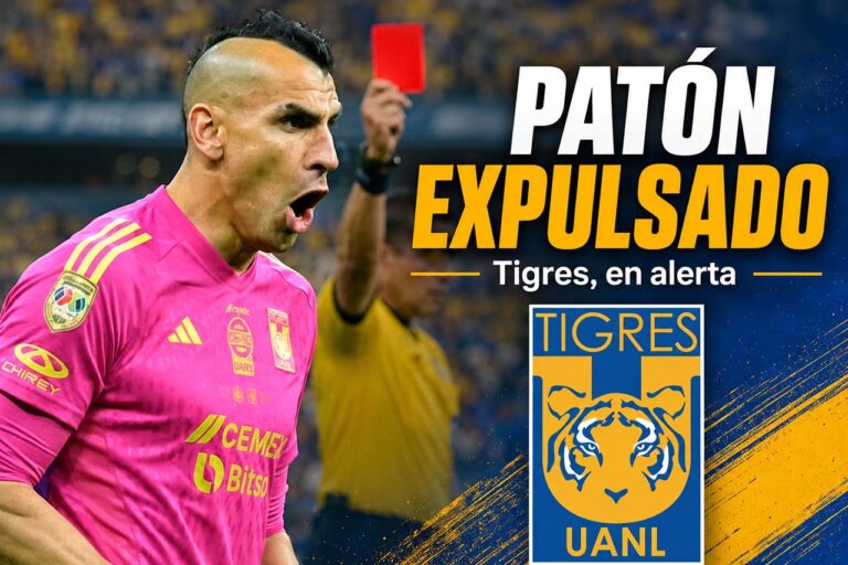 Expulsión de Nahuel Guzmán tras empujar al árbitro en el partido de Tigres
