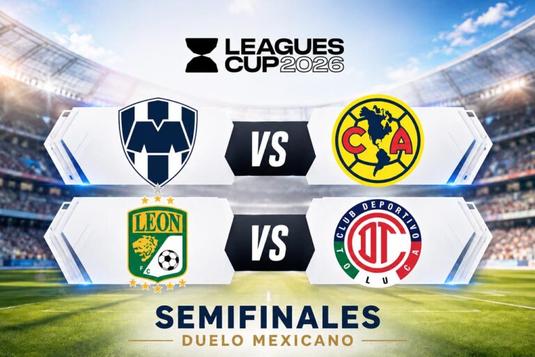 Semifinales de Leagues Cup 2026 con Monterrey, América, León y Toluca